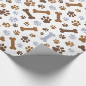 Dog Paw Prints Patroon Cadeaupapier (Hoek)