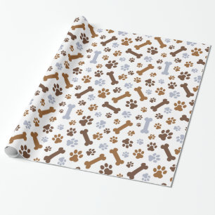 Dog Paw Prints Patroon Cadeaupapier