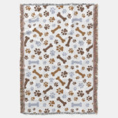 Dog Paw Prints Patroon Deken (Voorkant Verticaal)
