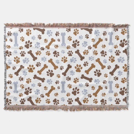 Dog Paw Prints Patroon Deken (Voorkant)