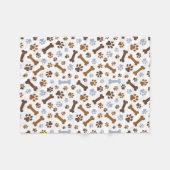 Dog Paw Prints Patroon Fleece Deken (Voorkant (Horizontaal))