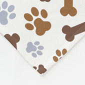 Dog Paw Prints Patroon Fleece Deken (Hoek)