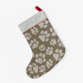 Dog Paw Prints Pattern Cute Custom Pet Lover Kleine Kerstsok (Achterkant (Hangend))