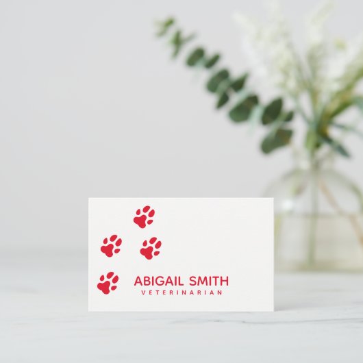 Dog Paw Prints - Pet Business - Visitekaartje (Staand voorkant)