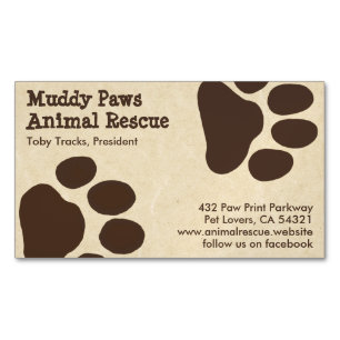 Dog Paw Prints - Pet Services Magnetisch Visitekaartje