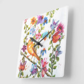 DOG PAW PRINTS YELLOW BIRD VIERKANTE KLOK (Hoek)