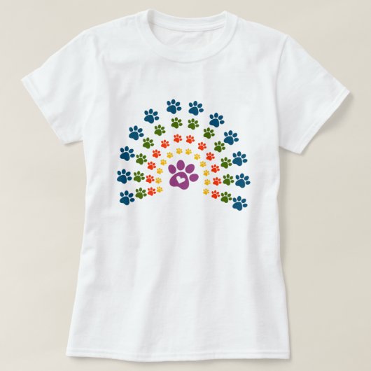 Dog Paw Rainbow T-Shirt (Design voorkant)