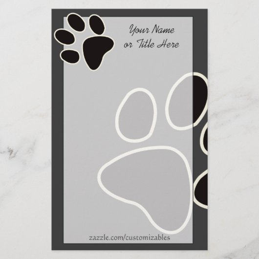 Dog Paw Stationery Briefpapier (Voorkant)