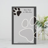 Dog Paw Stationery Briefpapier (Staand voorkant)