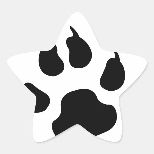 Dog Paw Ster Sticker (Voorkant)