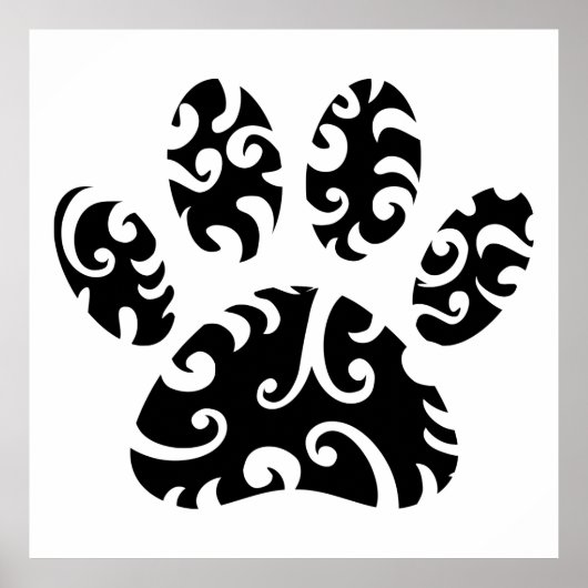 Dog Paw Tattoo Tribal Print (Voorkant)