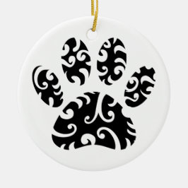 Dog Paw Tattoo Tribal Print Keramisch Ornament