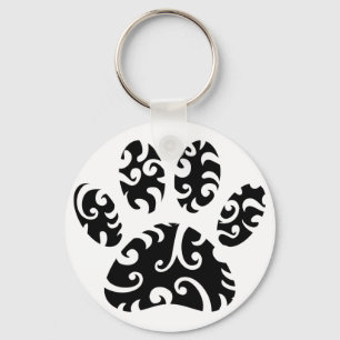 Dog Paw Tattoo Tribal Print Sleutelhanger