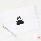 Dog Paw-tekening in zwart Driehoek Sticker (Envelop)