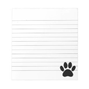 Dog Paw-tekening in zwart gelijnd Notitieblok