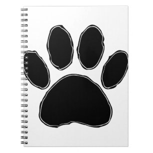 Dog Paw-tekening in zwart Notitieboek