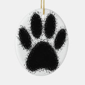 Dog Paw-tekening Keramisch Ornament (Rechts)