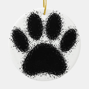 Dog Paw-tekening Keramisch Ornament