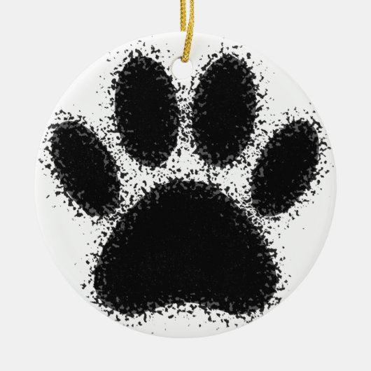 Dog Paw-tekening Keramisch Ornament (Voorkant)