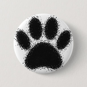 Dog Paw-tekening Ronde Button 5,7 Cm
