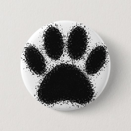 Dog Paw-tekening Ronde Button 5,7 Cm (Voorkant)