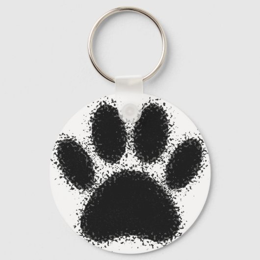 Dog Paw-tekening Sleutelhanger (Voorkant)