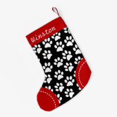 Dog Paw ThreadBlack, persoonlijk kerstfeest Kleine Kerstsok (Achterkant (Hangend))