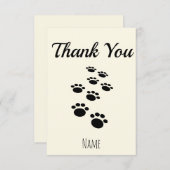 Dog Paw Tracks Custom Cream Off White Bedankkaart (Voorkant / Achterkant)
