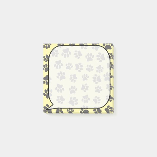Dog Paw Tracks Speech Bubble Post-it® Notes (Voorkant)