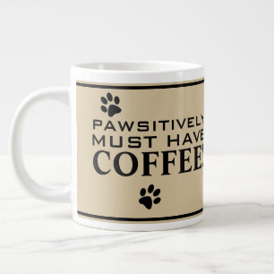 Dog Paw Typography Coffee Lover's Specialty Extra Grote Beker