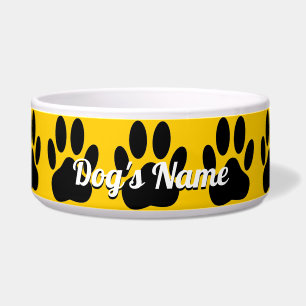 Dog Pawprint Aangepaste naam Voerbakje