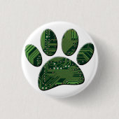 Dog Pawprint Circuit Board Ronde Button 3,2 Cm (Voorkant)