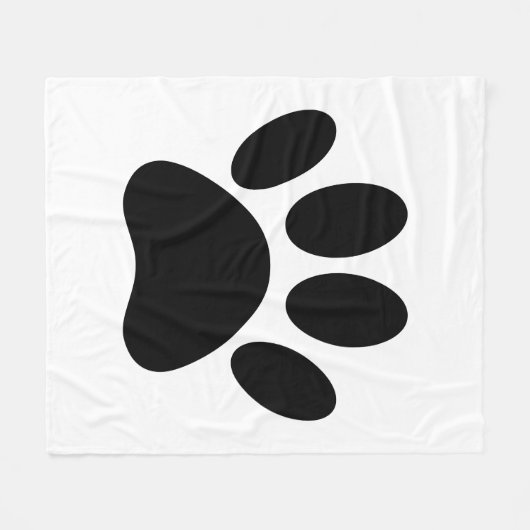 Dog Pawprint Fleece Deken (Voorkant (Horizontaal))