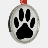 Dog Pawprint Metalen Ornament (Rechts)