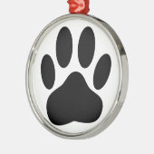 Dog Pawprint Metalen Ornament (Links)
