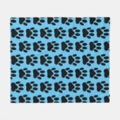 Dog Pawprint op Blue Fleece Blanket Deken (Voorkant (Horizontaal))