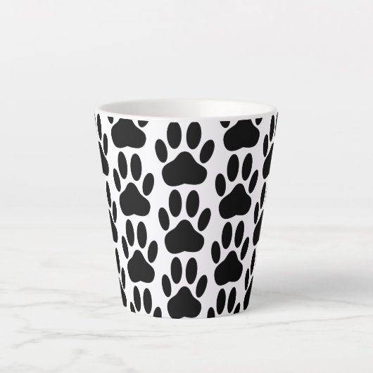 Dog Pawprint Patroon Latte Mok (Voorkant)