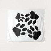 Dog Pawprint Patroon Wandkleed (Voorkant (horizontaal))