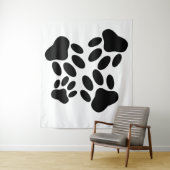 Dog Pawprint Patroon Wandkleed (In situ)