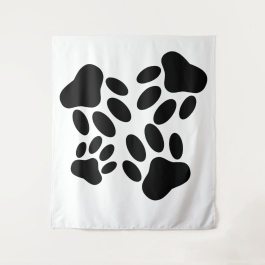 Dog Pawprint Patroon Wandkleed (Voorkant)