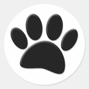 Dog Pawprint Ronde Sticker