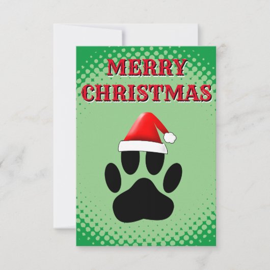 Dog Pawprint Santas Pet Kaart (Voorkant)