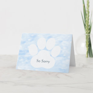 Dog Pawprint, sorry-sympathiekaart Kaart