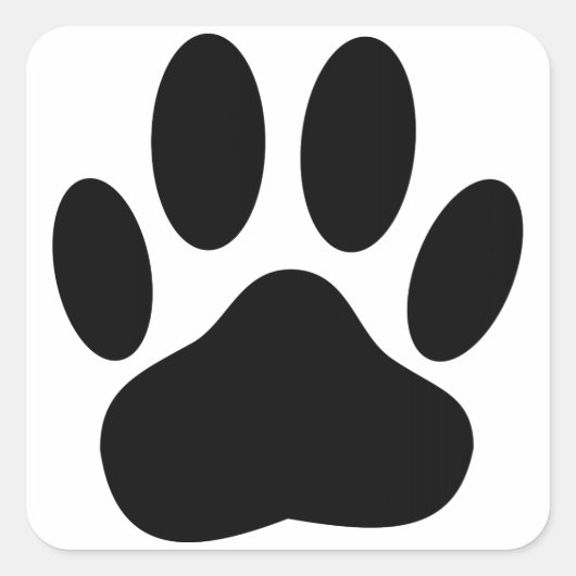 Dog Pawprint Vierkante Sticker (Voorkant)