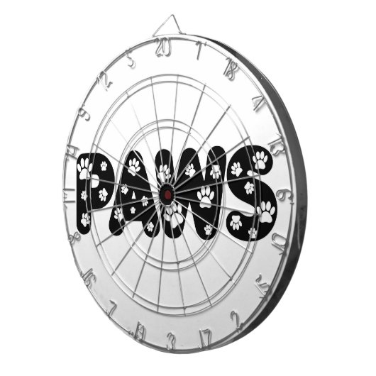 Dog Paws aangepaste tekst Dartbord (Voorkant Rechts)