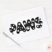 Dog Paws aangepaste tekst Ovale Sticker (Envelop)