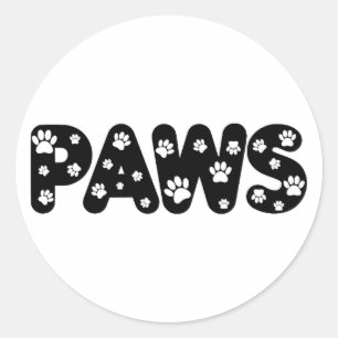Dog Paws aangepaste tekst Ronde Sticker