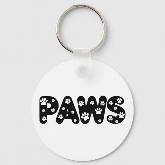 Dog Paws aangepaste tekst Sleutelhanger (Voorkant)