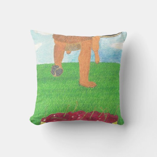 Dog paws and cherry pillow kussen (Voorkant)