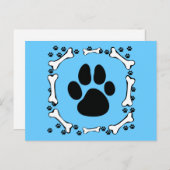 Dog Paws and Dog Bones Briefkaart (Voorkant / Achterkant)
